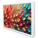 Ver imagem 1 de Quadro Decorativo Floral Luxo Pétalas Multicoloridas em Moldura Caixa Tacolado Moldura Caixa 3cm Bra