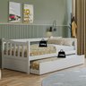 Sofá Bicama Solteiro de Madeira Maciça com Cama Auxiliar - 2