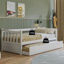 Ver imagem 2 de Sofá Bicama Solteiro de Madeira Maciça com Cama Auxiliar