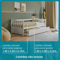 Sofá Bicama Solteiro de Madeira Maciça com Cama Auxiliar - 4