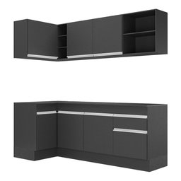 Armário de Cozinha Compacta de Canto com Rodapé Veneza Multimóveis MP2093.898 Preto/Branco - 7 Armário de Cozinha Compacta de Canto com Rodapé Veneza Multimóveis MP2093.898 Preto/Branco - 7