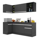 Ver imagem 3 de Armário de Cozinha Compacta de Canto com Rodapé Veneza Multimóveis MP2093.898 Preto/Branco