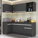 Ver imagem 2 de Armário de Cozinha Compacta de Canto com Rodapé Veneza Multimóveis MP2093.898 Preto/Branco