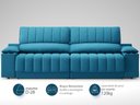 Ver imagem 4 de Sofá com Porta Copos Carregador USB Ret Rec Murano 2,30m Velosuede Royal - NETSOFAS