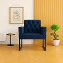 Ver imagem 1 de Poltrona Decorativa para Escritório e Consultório Base Metal Azul