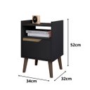 Ver imagem 5 de Mesa de Cabeceira Gabriela Pés Palito Retrô Gaveta e Nicho:preto