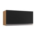 Ver imagem 1 de Armário Aéreo Geladeira Andréia 60 Cm Amendoa Preto Ajl