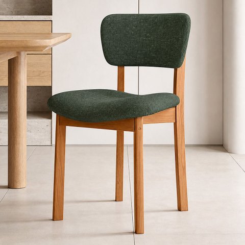 Cadeira para Sala de Jantar Cozinha Living Estofada Dara L02 Linho Verde Musgo - Lyam Decor