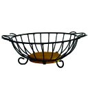 Ver imagem 3 de Fruteira para Mesa em Ferro e Madeira Artesanal Redonda