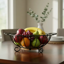 Ver imagem 2 de Fruteira para Mesa em Ferro e Madeira Artesanal Redonda