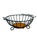 Ver imagem 1 de Fruteira para Mesa em Ferro e Madeira Artesanal Redonda