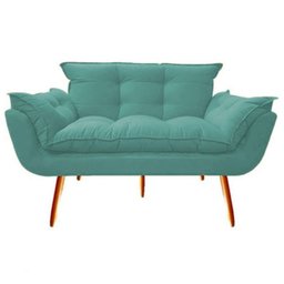 Namoradeira Decorativa Opalla Sala de Estar Consultorio Clinica Suede Turquesa- Decor Elity - 1