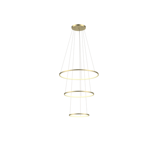 Lustre Pendente Anel de Led Hoop 3 Argolas Aros em Alumínio 78W