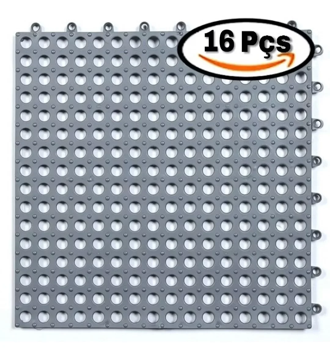 Ver imagem 1 de KIT 6 Tapete Flexível Antiderrapante 30x30 Box Banheiro Piscina:CINZA