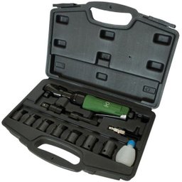 Chave Catraca Pneumática Potente Pnw120208 + 07 Soquetes e Kit de Acessórios - 1