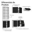 Ver imagem 4 de Armário de Cozinha Completa 270cm Branco/preto Agata Madesa 11