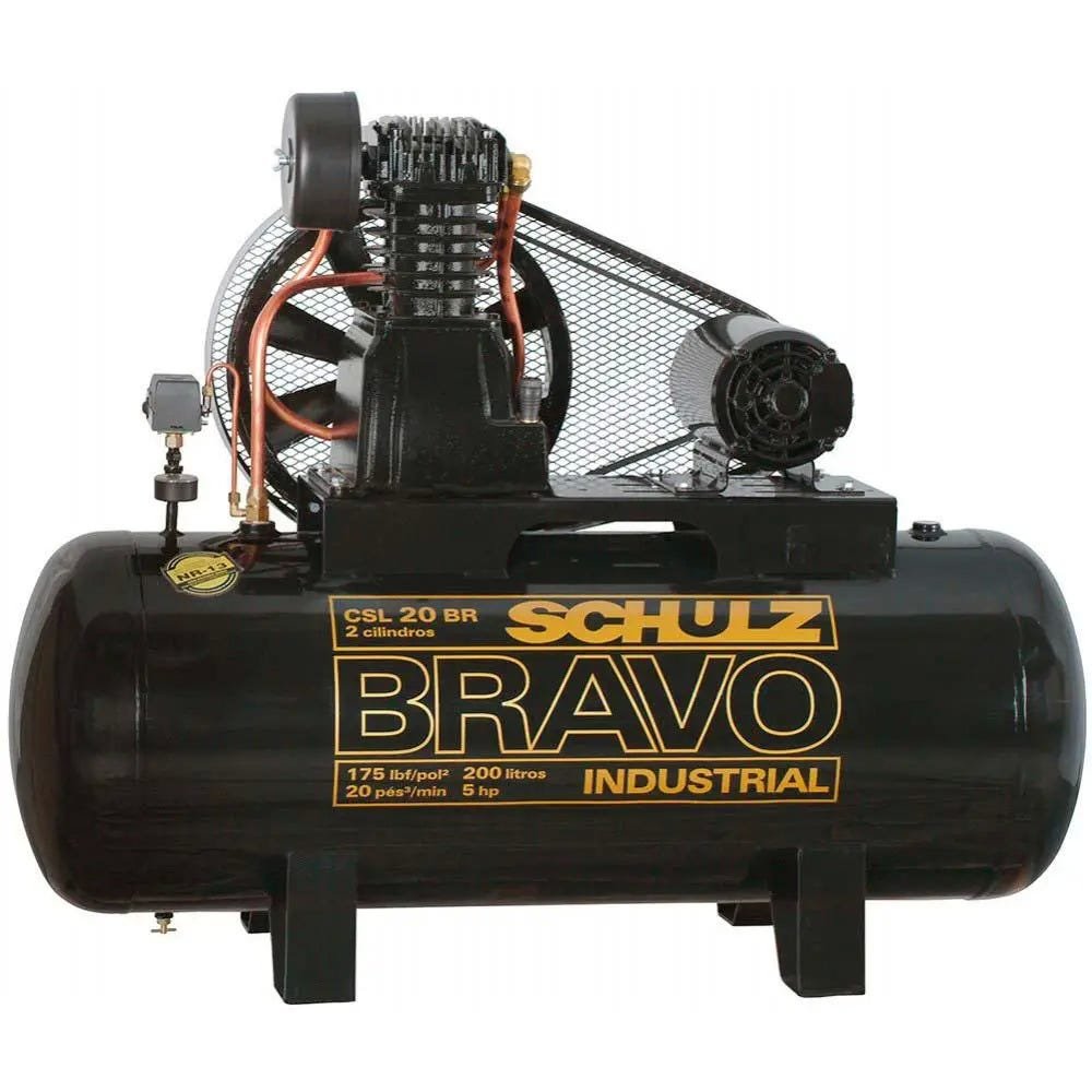 Compressor Bravo 20 Pés 200 Litros 5 Hp 220/ 380 V-Schulz-Csl20br/200