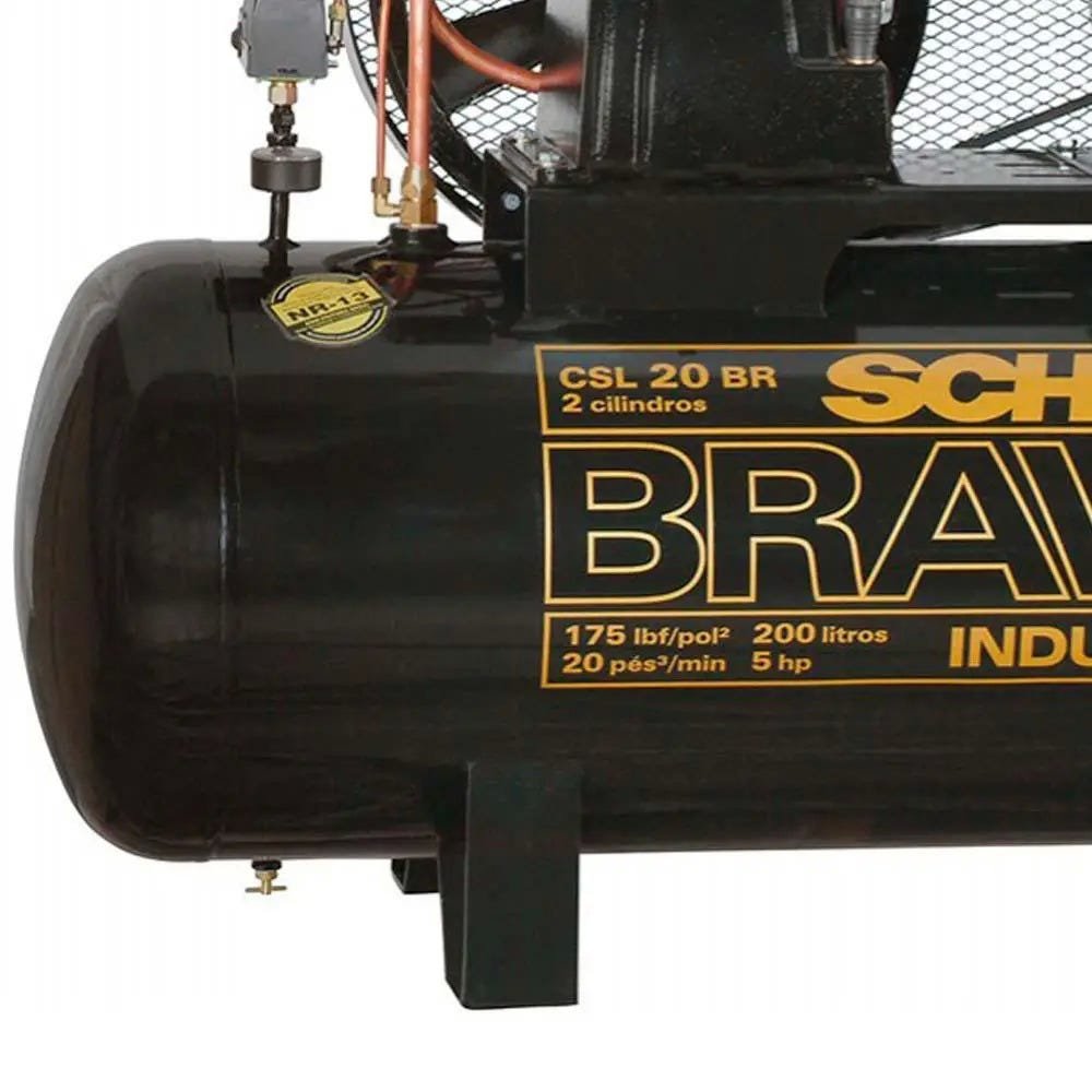 Compressor Bravo 20 Pés 200 Litros 5 Hp 220/ 380 V-Schulz-Csl20br/200 - 4