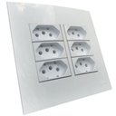 Ver imagem 1 de Conjunto 4x4" linha Clean Branco - 6 Tomadas 2p+t 10 A