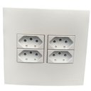 Ver imagem 1 de Conjunto 4x4" linha Clean Branco - 4 Tomadas 10 A2p+t juntas