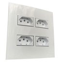 Ver imagem 1 de Conjunto 4x4" linha Clean Branco - 4 Tomadas 10 A 2p+t Separadas