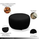 Ver imagem 3 de Kit 2 Puffs Decorativos Mariele Sala de Estar Pés em Madeira Couro Preto G88 - Gran Belo