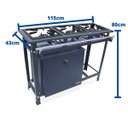 Ver imagem 5 de Fogão Industrial 3 Bocas Alta Pressão P7 com Forno 66L Tampa Pintada Metalfour