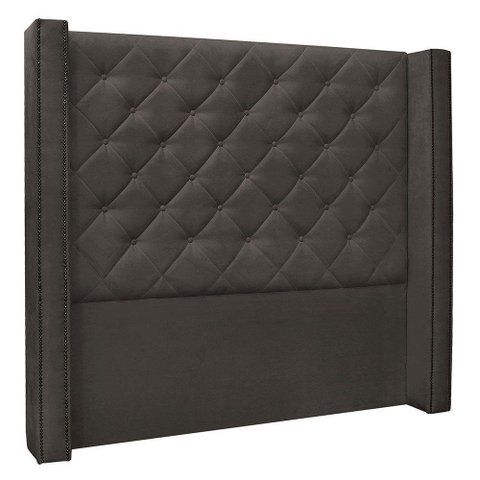 Cabeceira Queen 1,60m Vicenza Suede Cinza