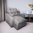 Ver imagem 1 de Poltrona do Papai Retrátil e Reclinável em Tecido Suede:cinza