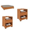 Ver imagem 1 de Conjunto Cama Monaco Casal + 2 Mesa de Cabeceira 1 Gaveta Orgânica Luna com Carregador USB 100% MDF Marrom/Cinamomo