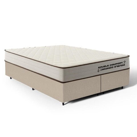 Cama Box Queen com Colchão de Espuma D45 Double Comfort 158x198x59cm