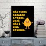 Quadro Decorativo Frase Coxinha 33x24cm:Madeira preta - 2