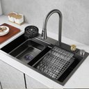 Ver imagem 1 de CUBA AÇO INOX GOURMET RETANGULAR COM TORNEIRA - PRETO