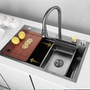 Ver imagem 3 de CUBA AÇO INOX GOURMET RETANGULAR COM TORNEIRA - PRETO