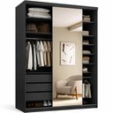 Ver imagem 2 de Closet Solteiro 1 Porta de Correr com Espelho 3 Gavetas 139cm Mdf Sonni R02 Preto - Lyam Decor