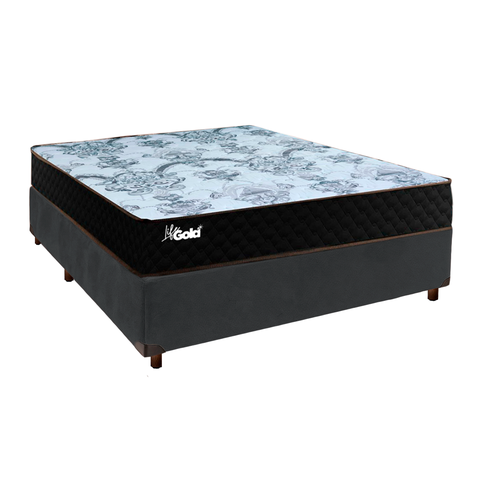 Cama Box + Colchão Casal Molas Ensacadas Life Gold Paropas