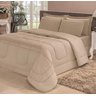 Kit Edredom Aconchego Casa Dona Dupla Face Casal Queen 6 Pçs com Lençol Bege - 1