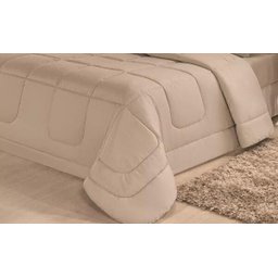 Kit Edredom Aconchego Casa Dona Dupla Face Casal Queen 6 Pçs com Lençol Bege - 4