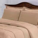 Ver imagem 2 de Kit Edredom Confort Casa Dona Dupla Face Casal Queen 6 Pçs com Lençol Bege