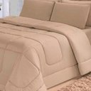 Ver imagem 4 de Kit Edredom Confort Casa Dona Dupla Face Casal Queen 6 Pçs com Lençol Bege
