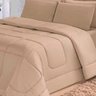 Kit Edredom Confort Casa Dona Dupla Face Casal Queen 6 Pçs com Lençol Bege - 4
