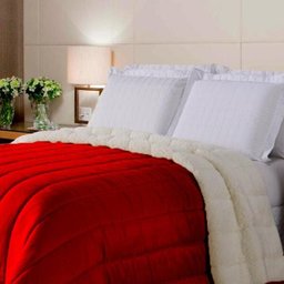 Coberdrom Sherpa 2 em 1 Noites Quentinhas Casal Queen Vermelho Casa Dona - 2
