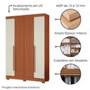 Ver imagem 4 de Guarda Roupa Solteiro 2030240 4 Portas 154 Cm Cinamomo Off White Ripado Armoveis