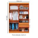 Ver imagem 3 de Guarda Roupa Solteiro 2030240 4 Portas 154 Cm Cinamomo Off White Ripado Armoveis