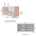 Ver imagem 4 de Berço 3 em 1 para Colchão 130 X 60cm com Cômoda Doce de Leite Multimóveis Branco Rosa