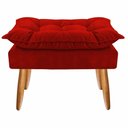 Ver imagem 2 de Puff Decorativo Opala Suede Pés Palito - Bela Móveis: Vermelho