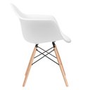 Ver imagem 3 de Kit 6 Cadeiras Charles Eames Eiffel Daw com Braços - Base de Madeira Clara - Branco