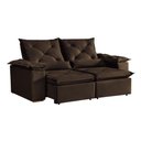 Ver imagem 1 de Sofa Retratil e Reclinavel Atenas 196cm Kc Rei de Casa Suede Marrom