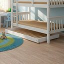 Ver imagem 2 de Cama Auxiliar Solteiro Madeira Maciça 715b Branco Lavado Marjori