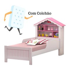 Cama Infantil Play Solteiro Princesa Menina com colchão - 4